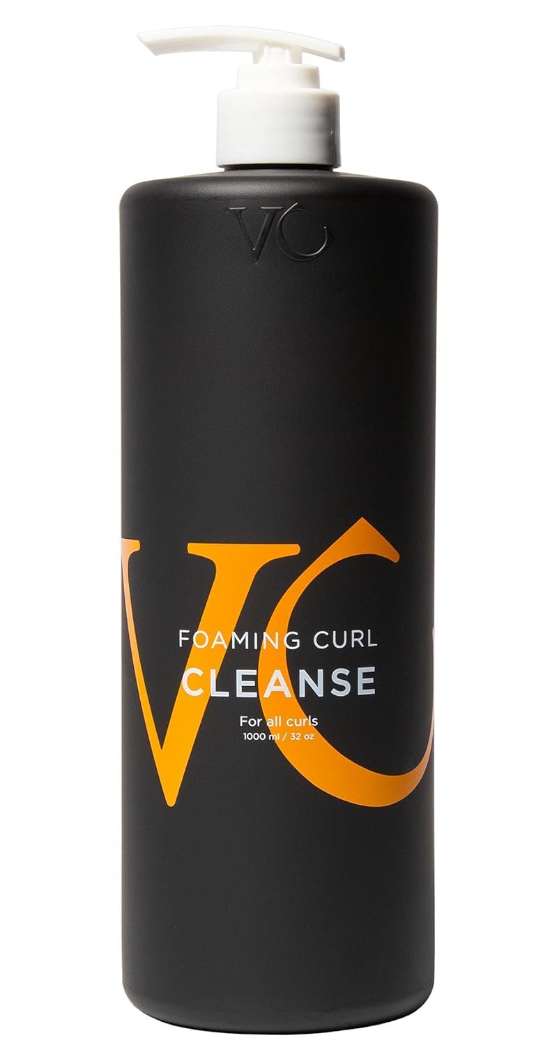VICIOUS CURL Foaming Curl Cleanse bottle on shelf highlighting sulfate-free formula for all curls.