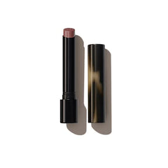 Victoria Beckham Posh Lipstick compact close-up shows satin finish and premium case.