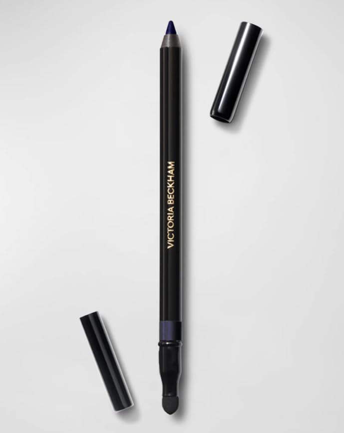 Victoria Beckham Satin Kajal Navy Noir eyeliner swatch for bold definition.