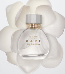 Victoria's Secret Bare Magnolia cap close-up, refined packaging and premium scent cues.