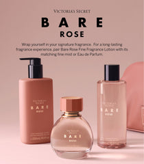 Bare Rose fragrance mist with lotion layering for extended scent.