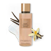 Victoria's Secret Bare Vanilla Shimmer Mist bottle for radiant glow and soft vanilla scent