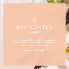Victoria's Secret Bare Vanilla Shimmer Mist glow close-up highlights its sparkling finish