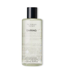 Victoria's Secret Daring Fragrance Mist bottle view highlighting amber-woody notes for daily wear.