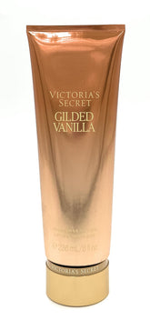 Victoria's Secret Gilded Vanilla bottle highlights warm, creamy notes for daily elegance.