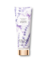 Victoria's Secret Lavender Vanilla lotion bottle delivering daily moisture with calming floral-warm scent.