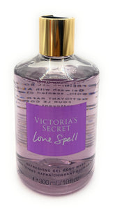 Victoria's Secret Love Spell gel body wash lather for a refreshing cleanse.