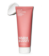 Victoria's Secret PINK Warm & Cozy lotion bottle with vanilla coconut aroma for daily fragrance.