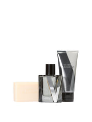 Victoria's Secret Platinum Him travel lotion bottle, compact and TSA-friendly for trips.