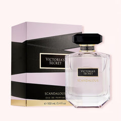 Victoria's Secret Scandalous bottle with decorative flowers highlighting its feminine character.