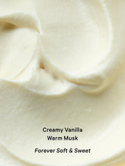 Close-up of Vanilla Lace lotion pump releasing creamy hydration for skin.