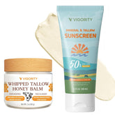 Vigority Beef Tallow Sunscreen packaging highlighting natural SPF 50 protection