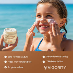 Vigority zinc oxide ingredients panel highlighting mineral protection