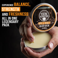 Viking Revolution beard balm Unscented jar delivers natural finish and soft beard.
