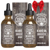 Viking Revolution unscented beard oil 2-pack for nourished, soft facial hair.