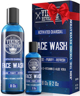 Viking Revolution charcoal face wash bottle front for a refreshing cleanse