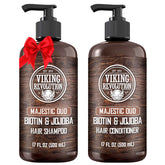 Viking Revolution Majestic Oud shampoo bottle with premium scent for daily refreshing wash.
