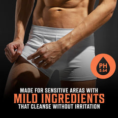Viking Revolution mens intimate wash foaming-lather demonstrates gentle cleansing.
