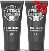 Viking Revolution Microdermabrasion scrub bottle closeup for deep cleansing.