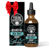 Viking Revolution Sea Salt Beard Oil bottle showing sea-inspired conditioning for softer, well-groomed beards.