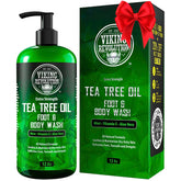 Viking Revolution Tea Tree Body Wash bottle helps manage odor after workouts.