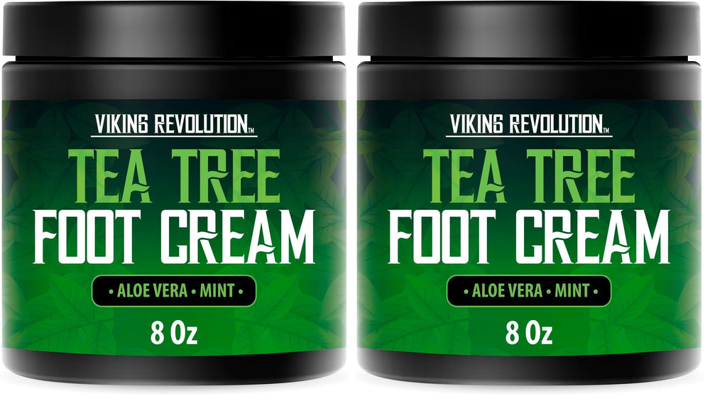 Viking Revolution Tea Tree Foot Cream jar for dry feet hydration