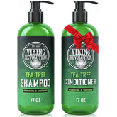 Viking Revolution Tea Tree Shampoo bottle delivers refreshing cleansing and hydration for the scalp.
