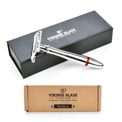 Vikings Blade luxury-case keeps razor and blades organized.