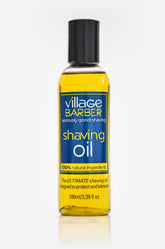 Village Barber Shaving Oil 100ml bottle for protective, smooth shaving.