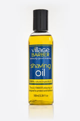 Village Barber Shaving Oil 100ml bottle for protective, smooth shaving.