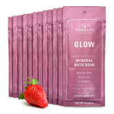 Village Naturals Therapy Glow mineral bath soak bottle pour with Moroccan Melody scent for relaxation