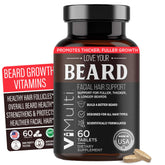 vimulti Love Your Beard Growth Vitamins bottle supports a fuller beard appearance.