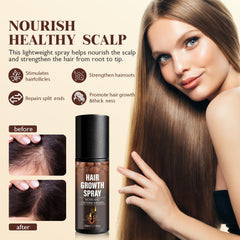 Vincofoo Hair Growth Spray application on scalp demonstrates easy, leave-in routine