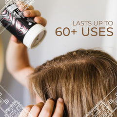 Viori Dry Shampoo Powder Vanilla Coconut brush application shows easy, mess-free use.