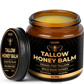 VIORY Tallow & Honey Balm face jar for smooth, nourished facial skin.