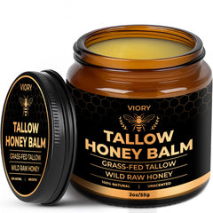 VIORY Tallow & Honey Balm face jar for smooth, nourished facial skin.