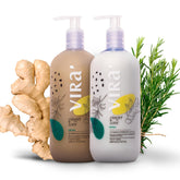 Virá Brazilian Shampoo bottle pour showcasing refreshing cleansing and shine