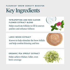 Brush applying Virtue Flourish brow serum for comfortable daily use.