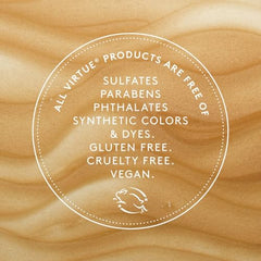 Hair strands ready for detangling after using Virtue Flourish conditioner.