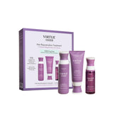 Virtue Flourish Shampoo bottle demonstrates a gentle cleansing routine for thinning hair.