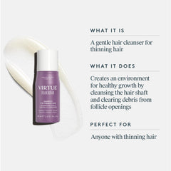 Rich lather from Virtue Flourish shampoo aids detangling.