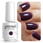 Vishine Gelpolish Purple 1417 bottle shown for rich salon-grade color and shine.