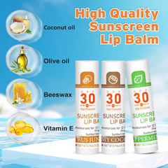 VISRIE SPF 30 lip sunscreen bulk tubes close-up showing clear application.