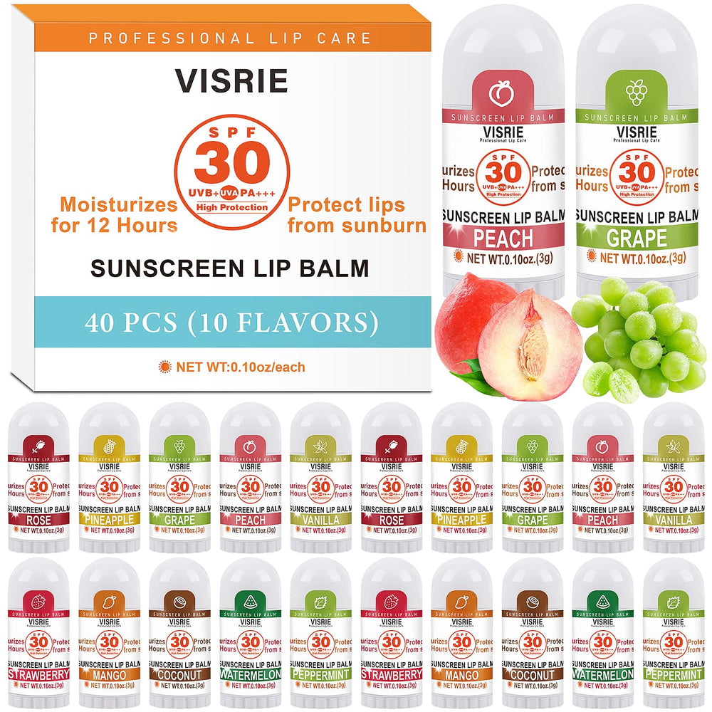 VISRIE SPF 30 mini lip balm Rose flavor for sun protection and moisture.