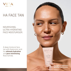 Closeup of Vita Liberata moisturizer jar showing creamy texture for even coverage.