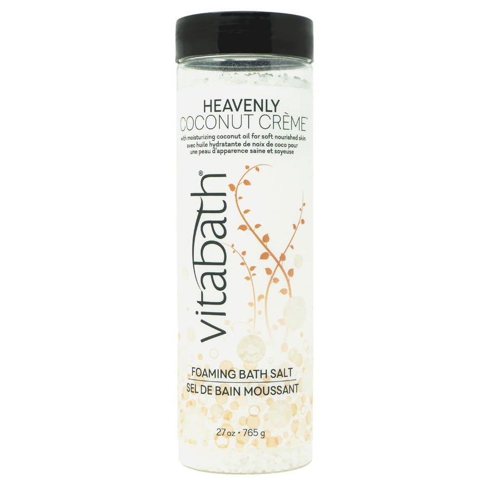 Vitabath Heavenly Coconut Crème Foaming Bath Salts create a soothing, relaxing soak after a long day.