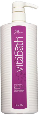 Vitabath Moisturizing Gelee bottle provides long-lasting hydration for dry skin
