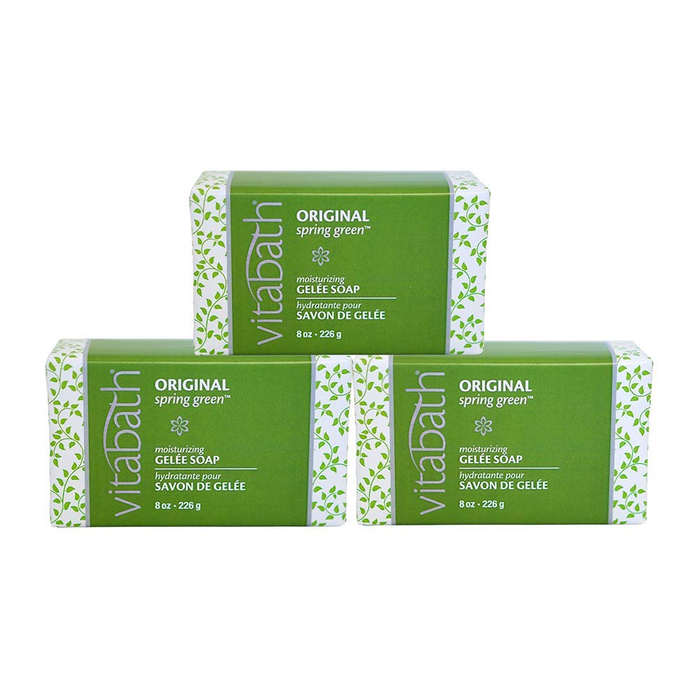 Vitabath Spring Green Gelee Bar Soap lathers richly for refreshing cleansing.