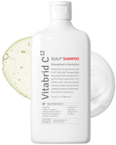 Vitabrid C12 Scalp Plus Shampoo bottle promotes scalp vitality.