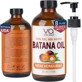 VITAL AFFAIR Batana Oil bottle closeup showing pure unrefined formula for nourished hair.